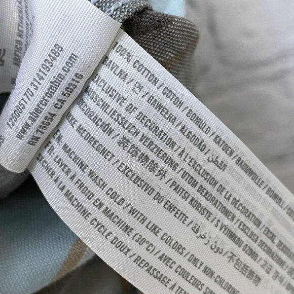 ABERCROMBIE & FITCH Mens Shirt Light Blue Tan Plaid Long Sleeve Cotton Button up - Picture 12 of 12